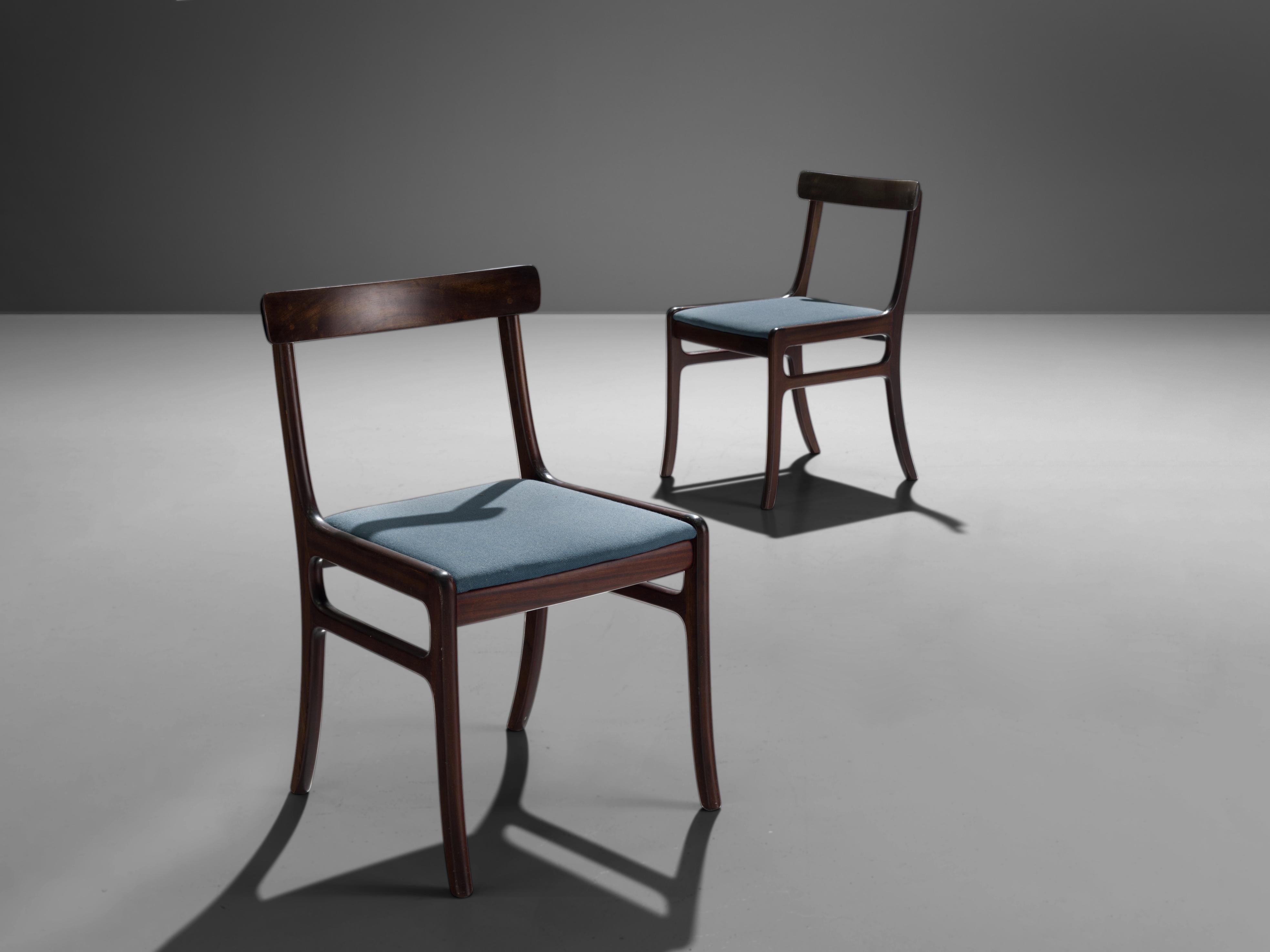 Danish Ole Wanscher Pair of 'Rungstedlund' Dining Chairs in Mahogany