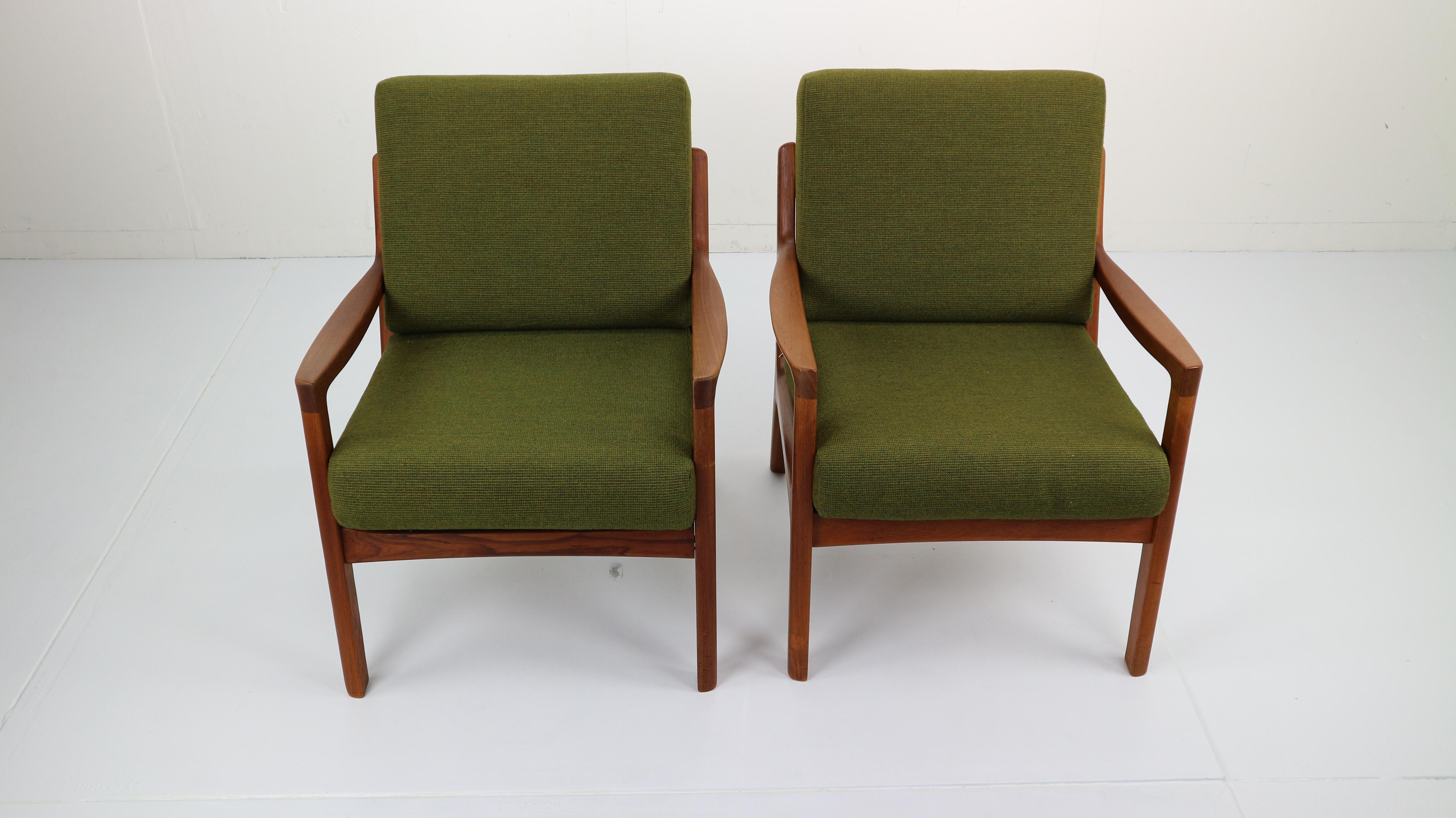 Mid-20th Century Pair of Ole Wanscher Senator Lounge Chairs, Model 169, Denmark, 1950s