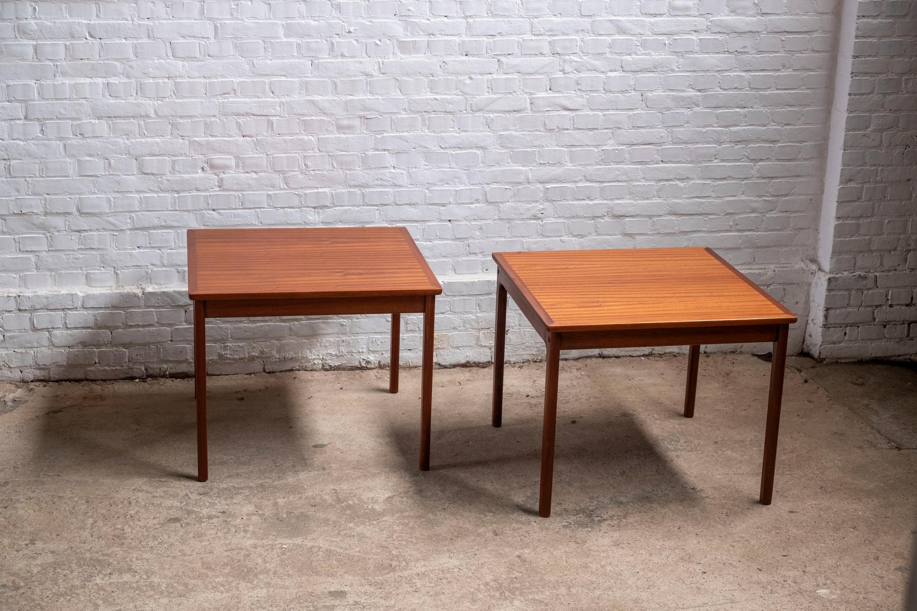 Scandinavian Modern Pair of Ole Wanscher Side Tables in Mahogany, P. Jeppesen 1960s Denmark For Sale