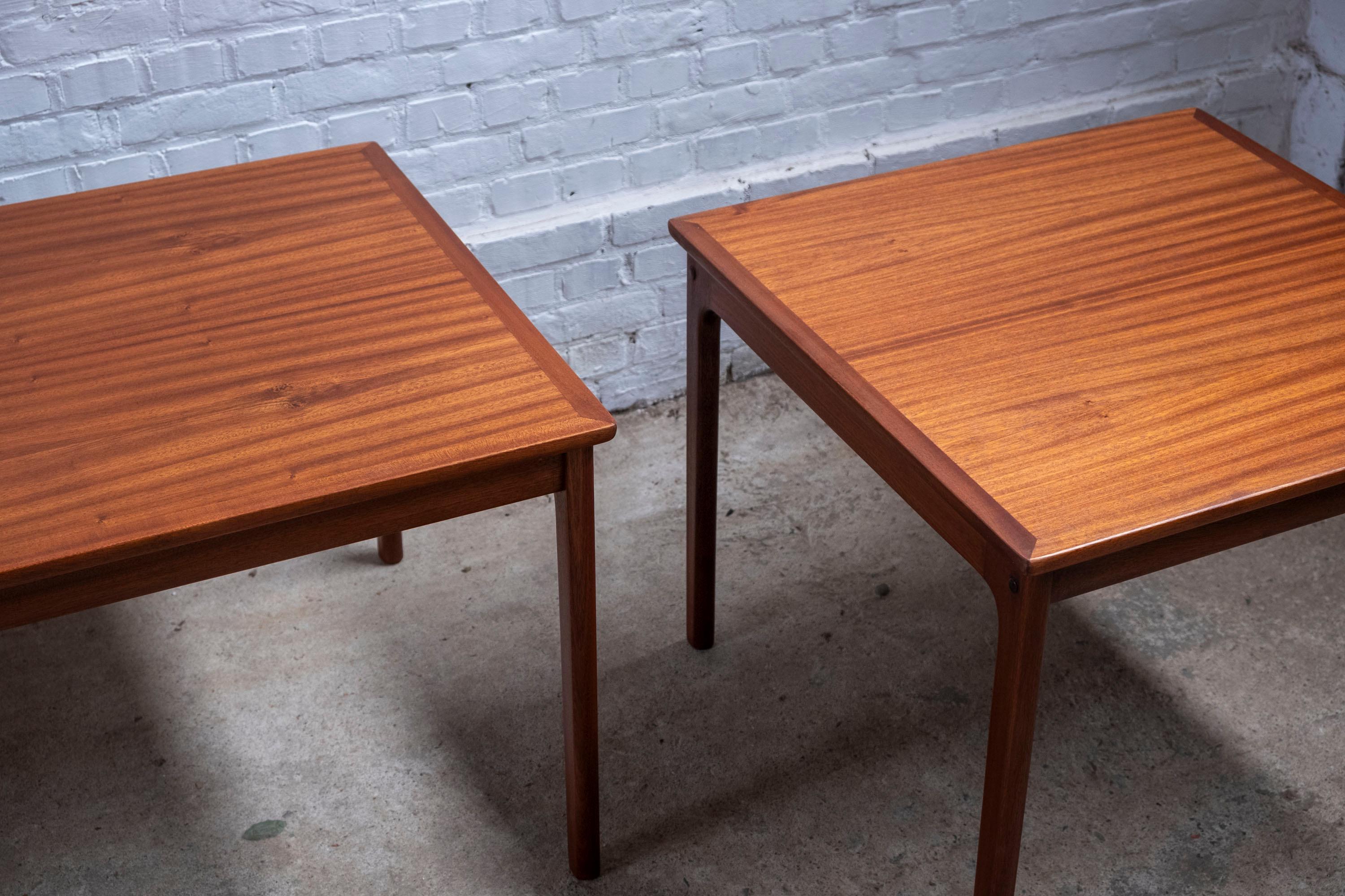 Danish Pair of Ole Wanscher Side Tables in Mahogany, P. Jeppesen 1960s Denmark For Sale