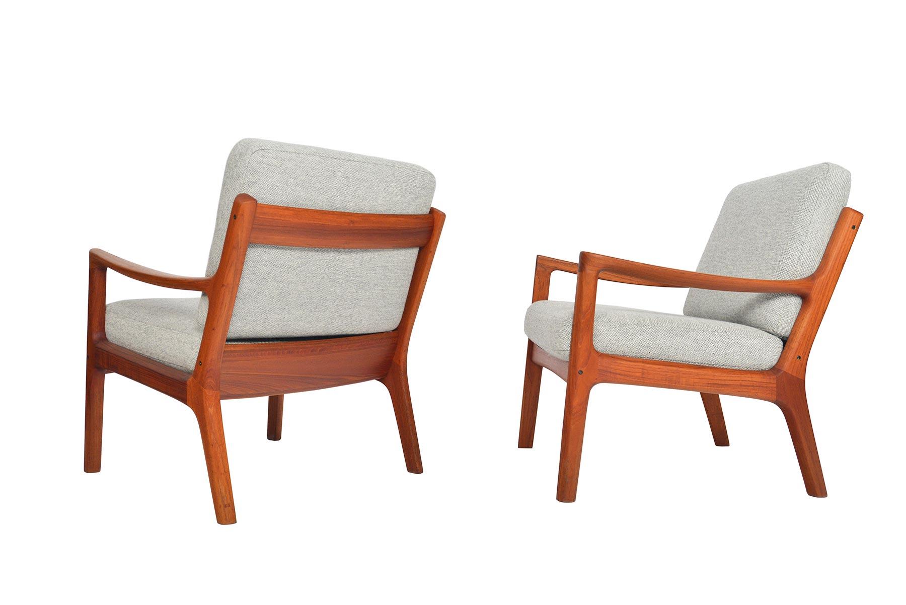 Scandinavian Modern Pair of Ole Wanscher Teak Senator Lounge Chairs