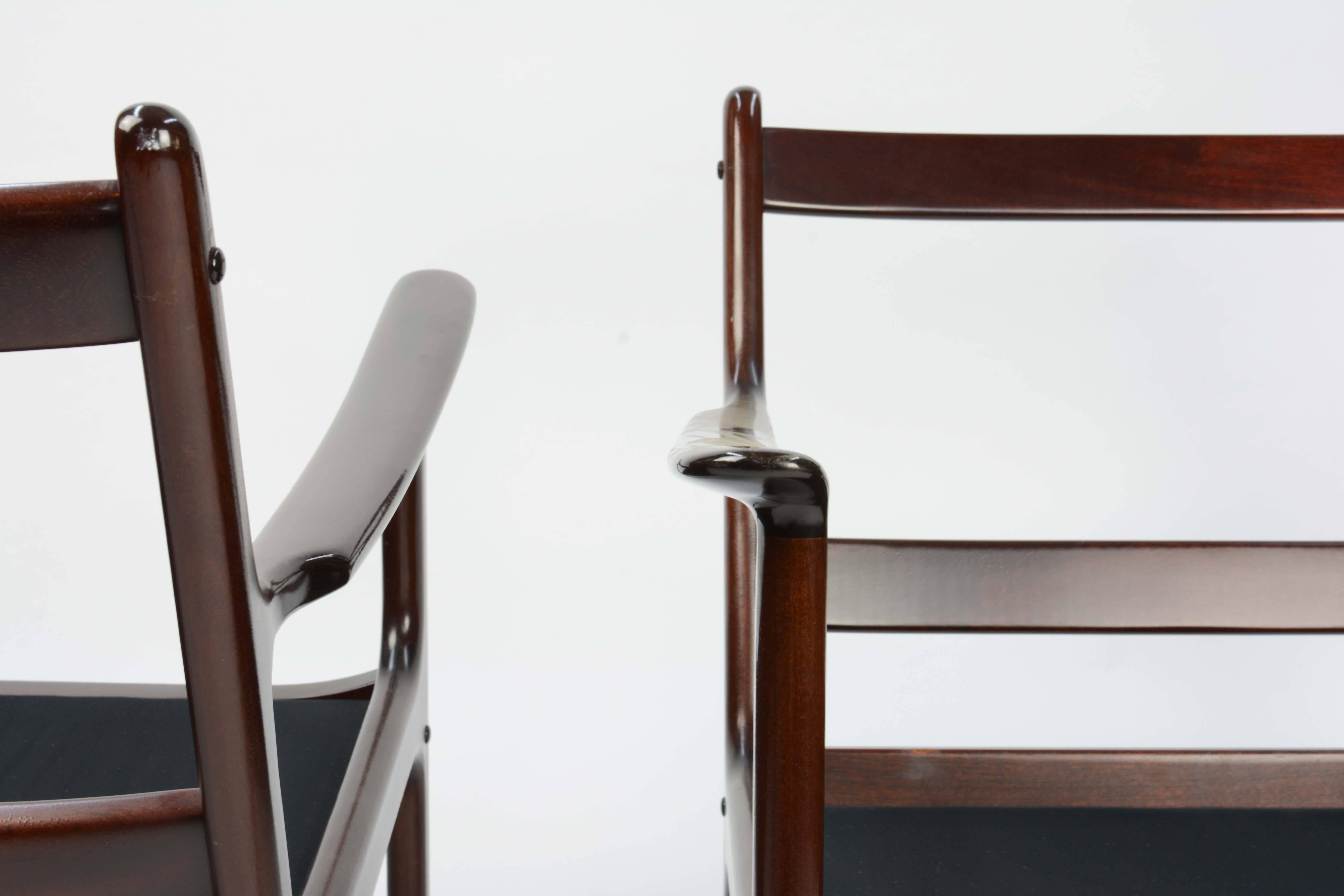 Mid-20th Century Pair of Ole Wanscher's Club Chair JP112 for P. Jeppesens Møbelfabrik of Denmark