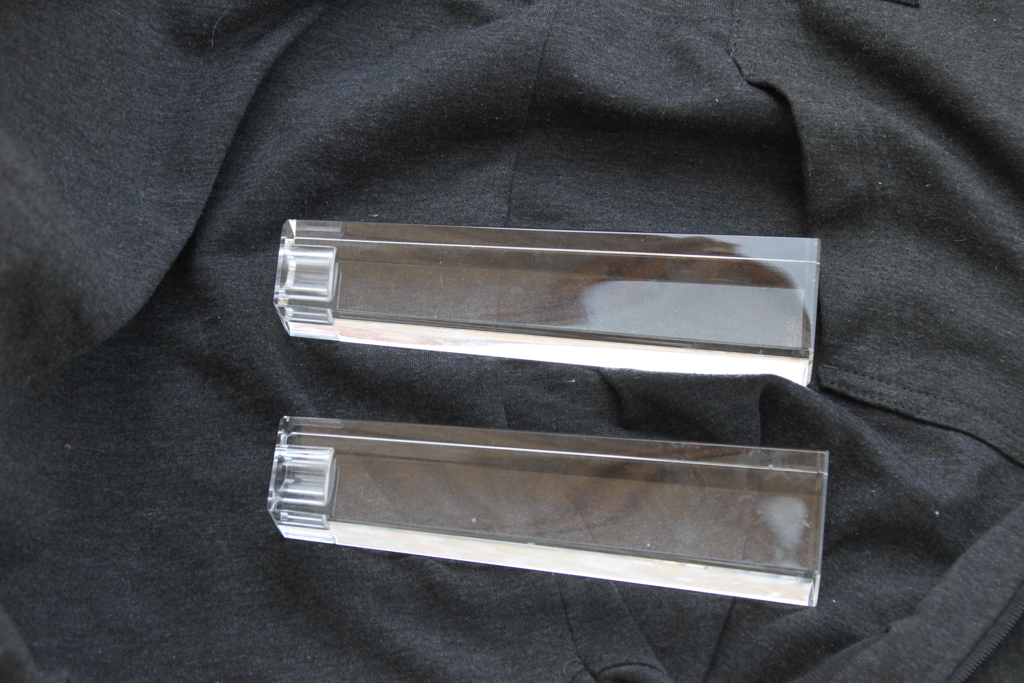American Pair of Oleg Cassini Crystal Candleholders