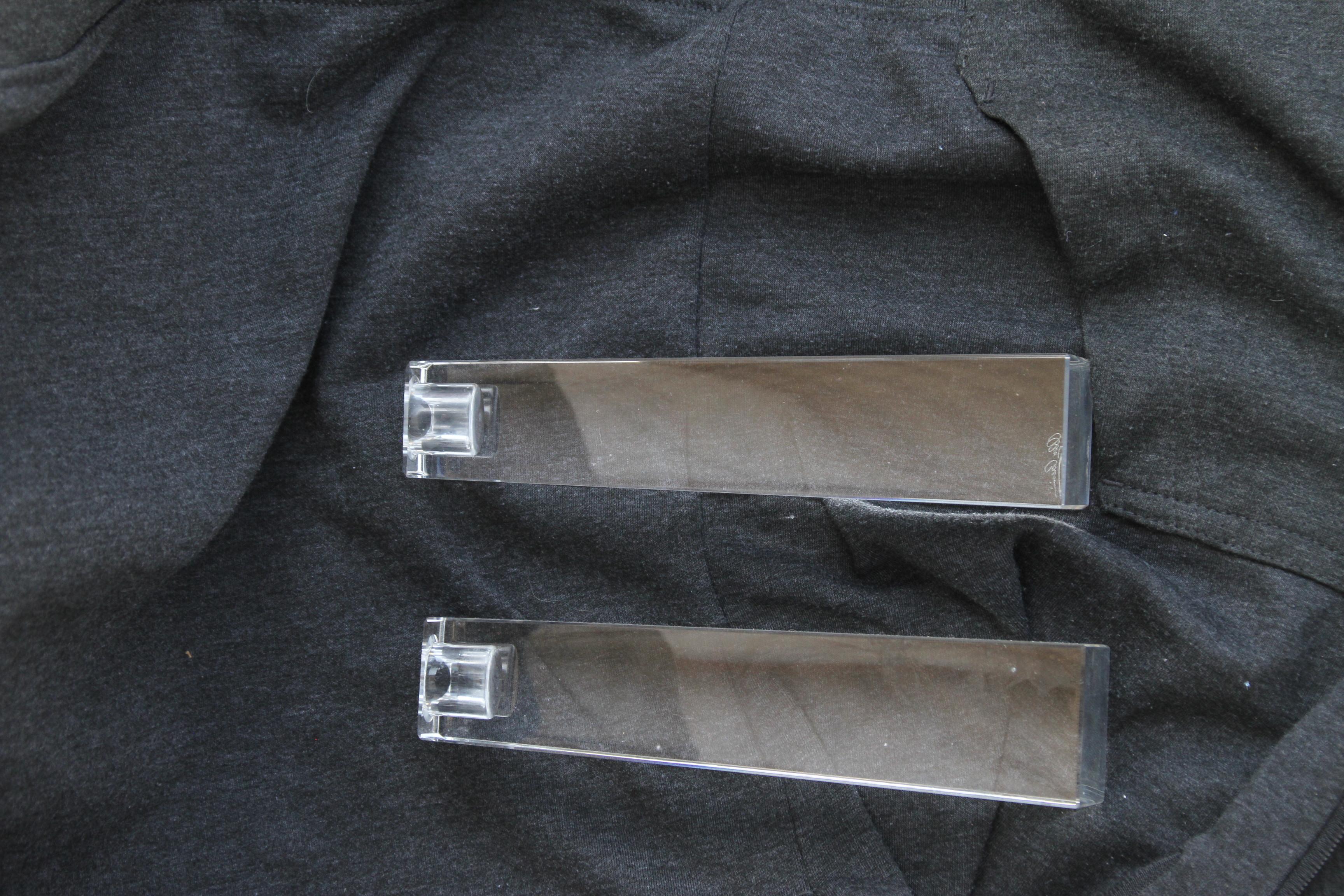 Pair of Oleg Cassini Crystal Candleholders In Good Condition In Pasadena, TX