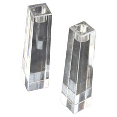 Pair of Oleg Cassini Crystal Candleholders
