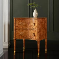 Pair of Olive Ash Burl Bedside Chests
