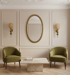 Pair of olive green and amber Murano Glass sconces