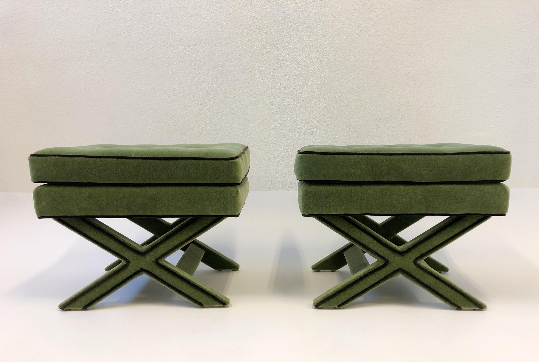 olive green footstool