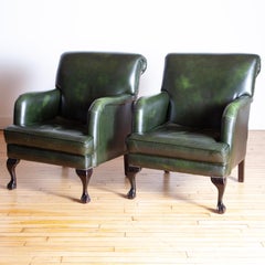 Pair of George Smith Style Leather Armchairs