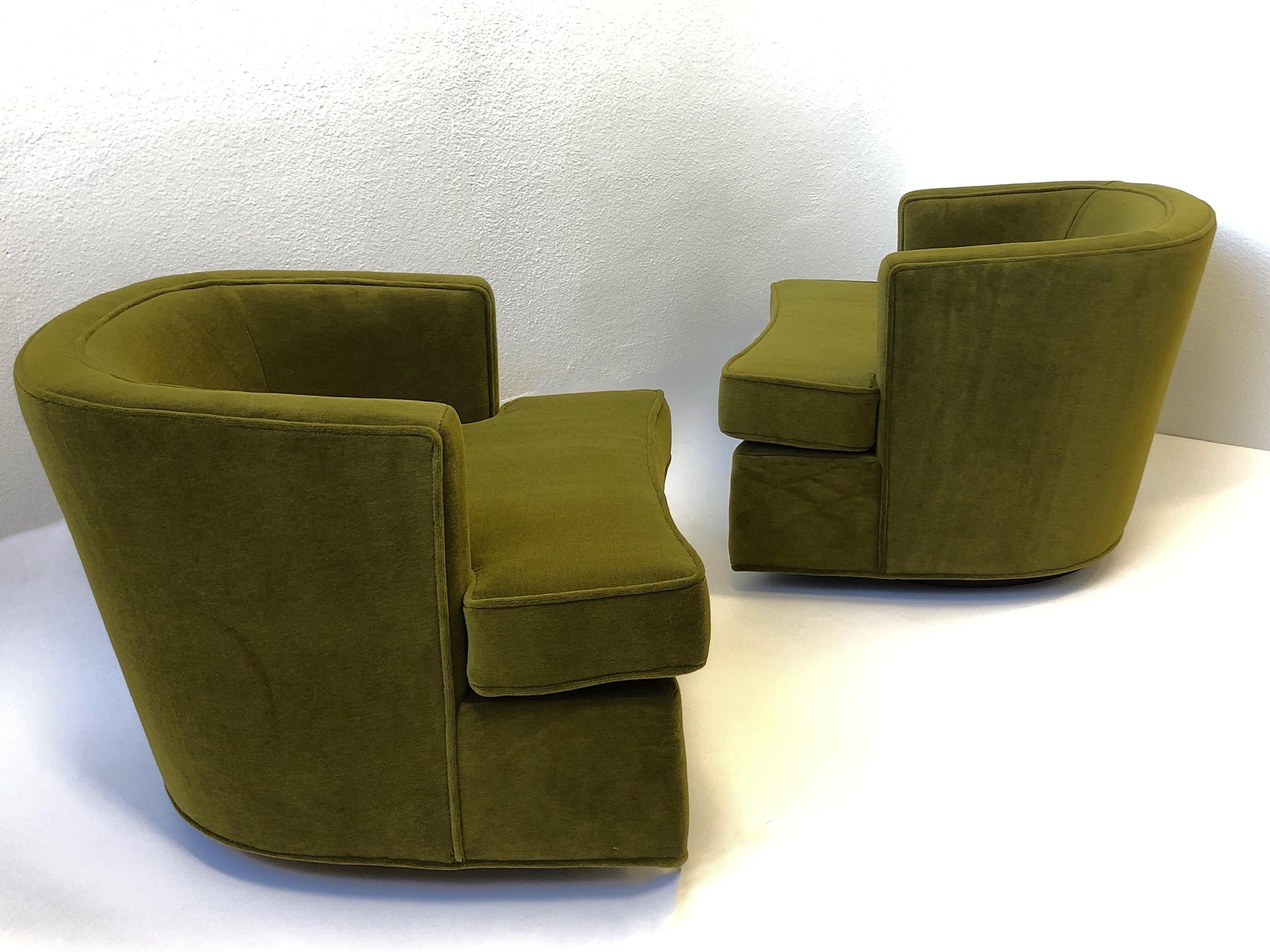 olive green swivel chairs