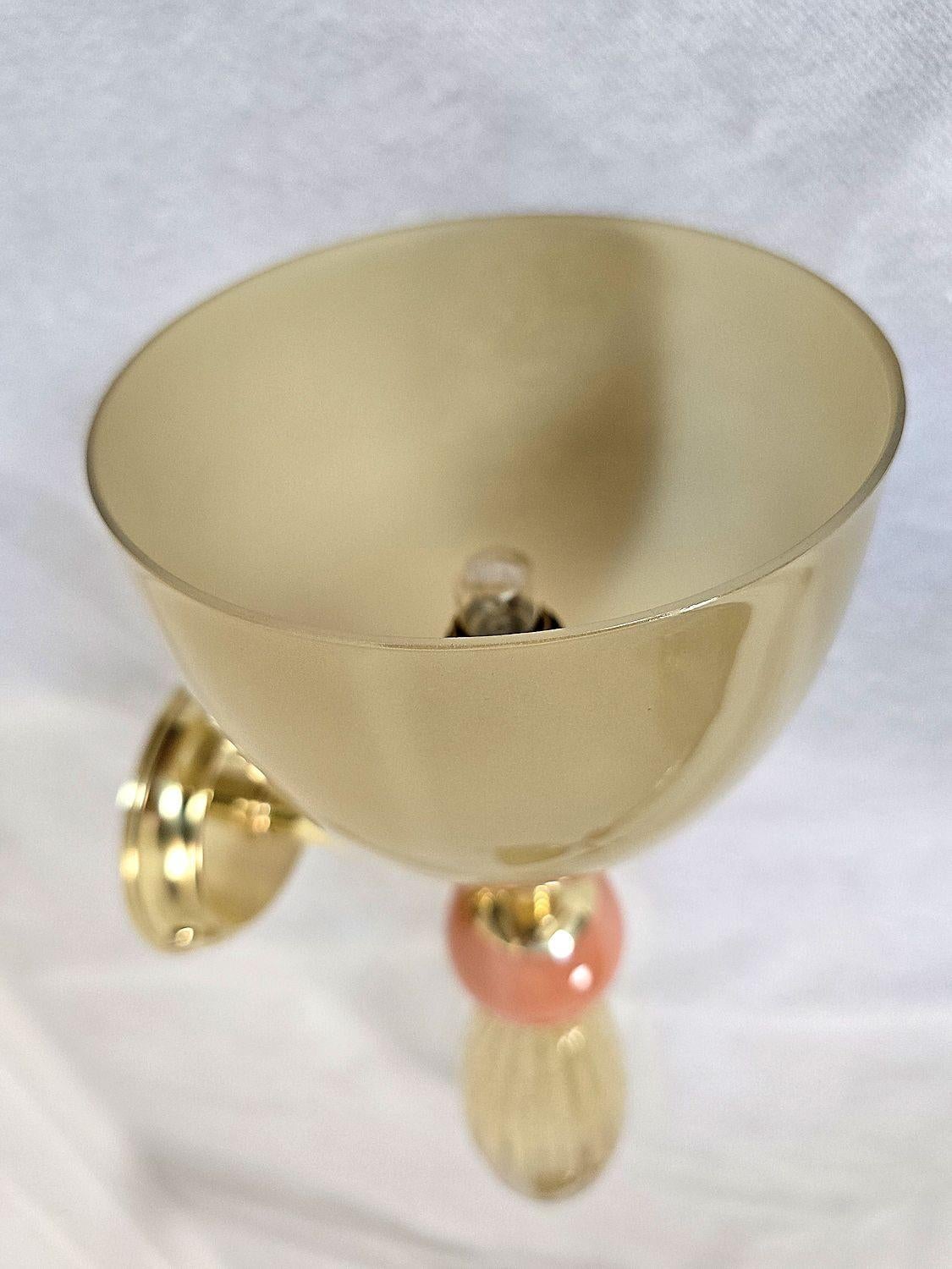 Coppia di appliques in Greene & Greene verde oliva di Murano in vendita 5