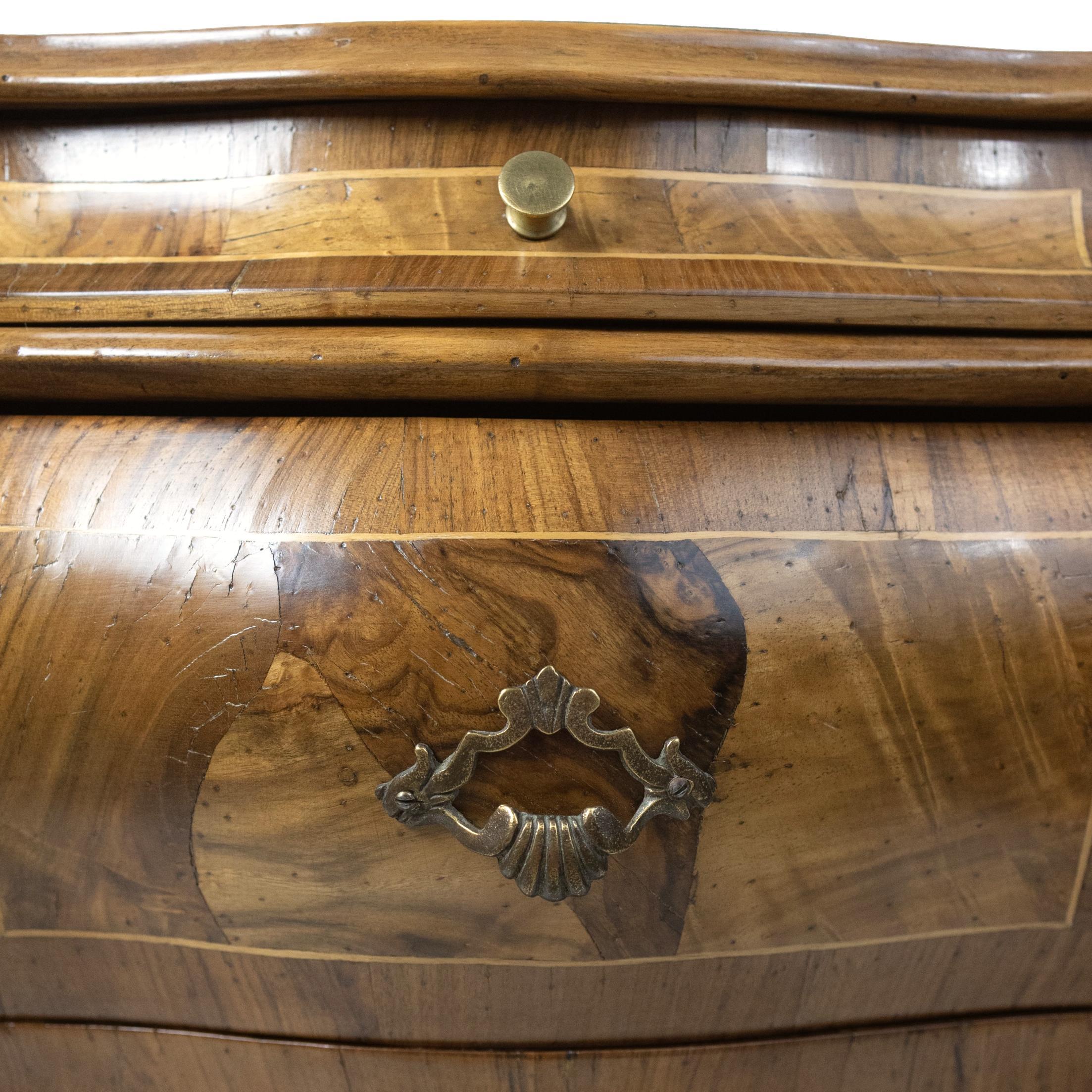 Pair of Olive Wood Bombé Commodes/Side Cabinets, Italian, ca. 1880 10