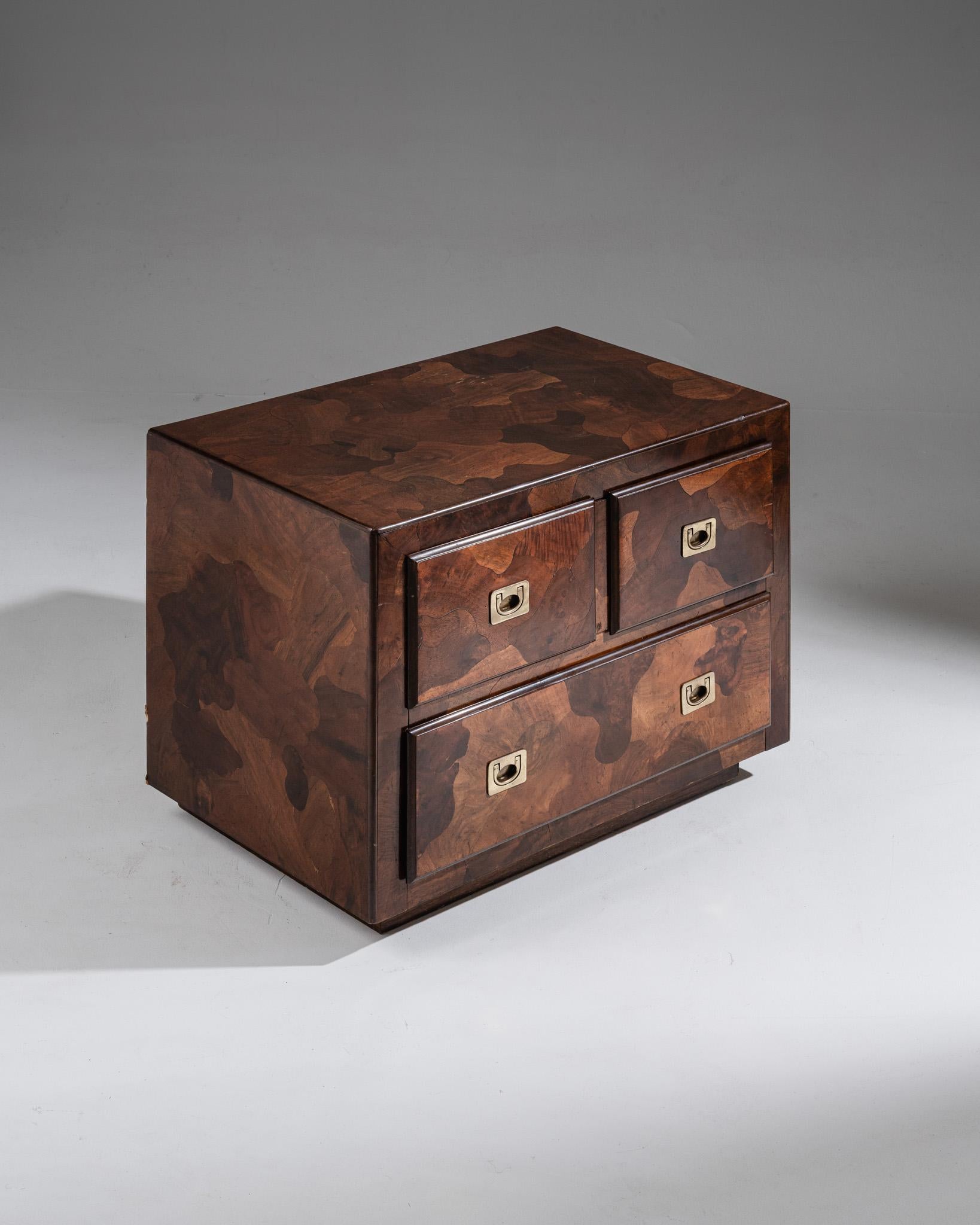 Mid-Century Modern Paire de tables de nuit en placage de bois d'Oliver, années 1950 en vente