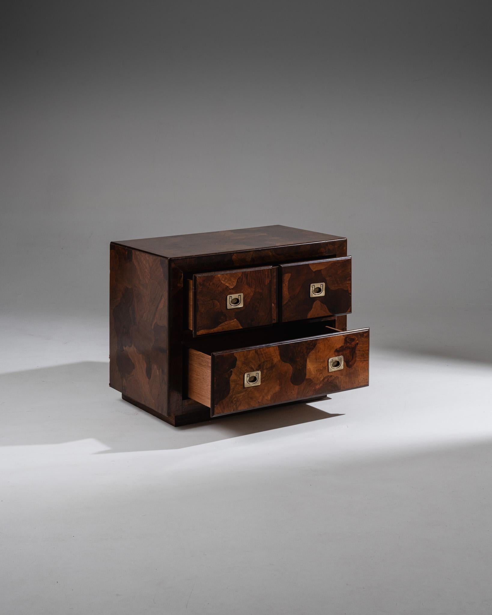 Paire de tables de nuit en placage de bois d'Oliver, années 1950 Bon état - En vente à PARIS, FR