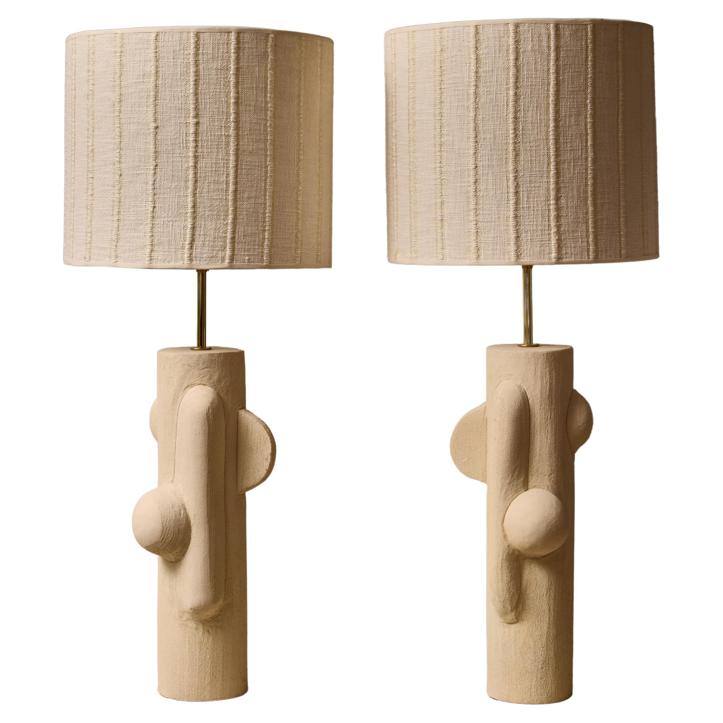 Pair of Olivia Cognet Ceramic Table Lamps