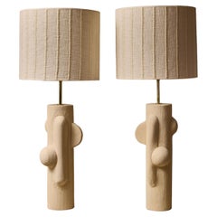 Paar Olivia Cognet Tischlampen aus Keramik