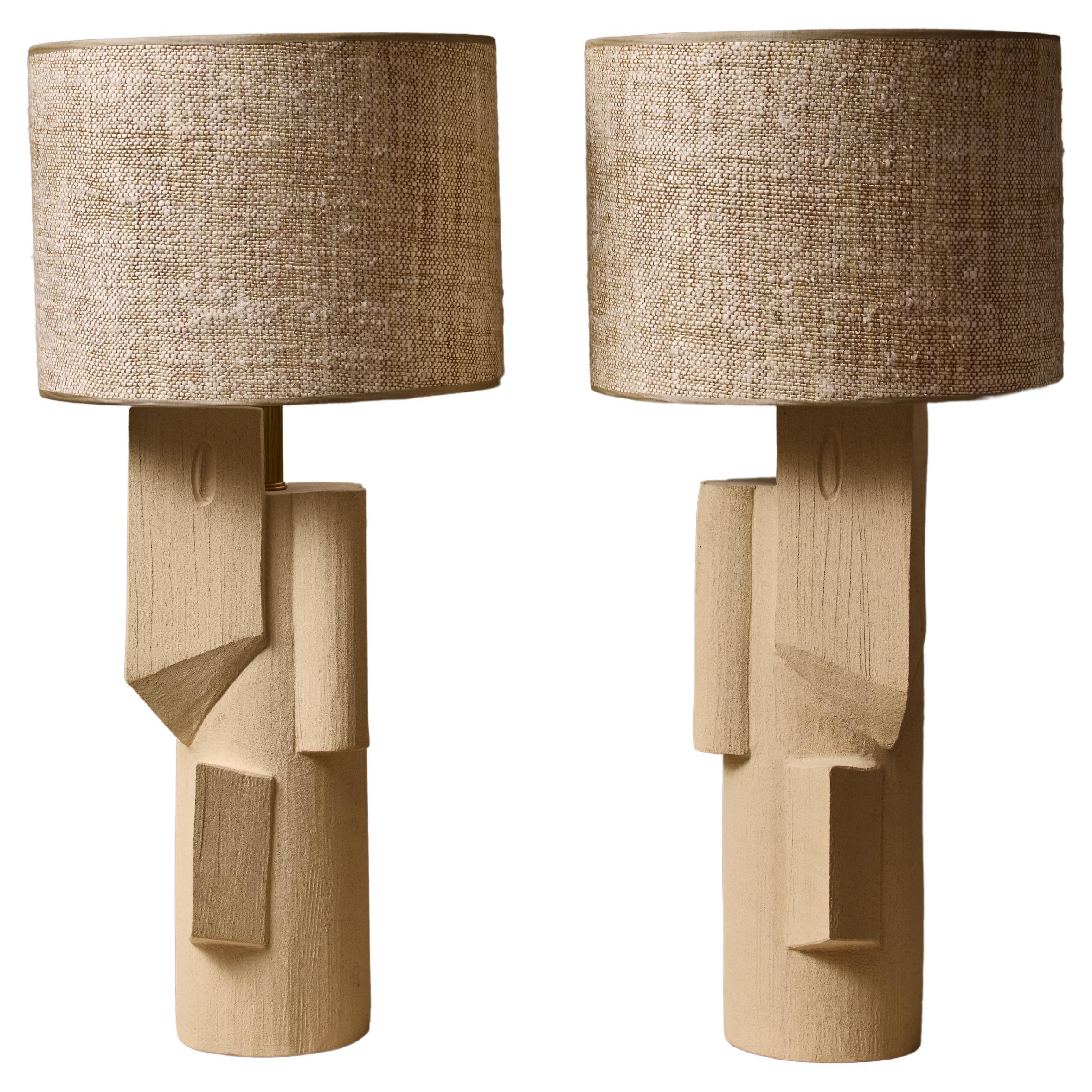 Pair of Olivia Cognet Ceramic Table Lamps