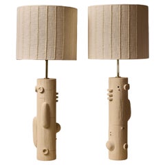 Vintage Pair of Olivia Cognet Ceramic Table Lamps