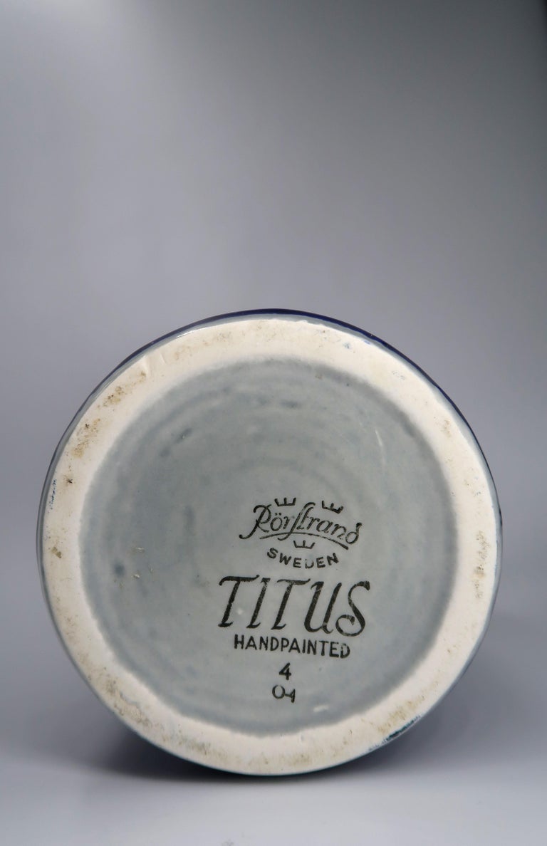 20th Century Pair of Olle Alberius for Rörstrand Titus Ceramic Vase, 1960s For Sale