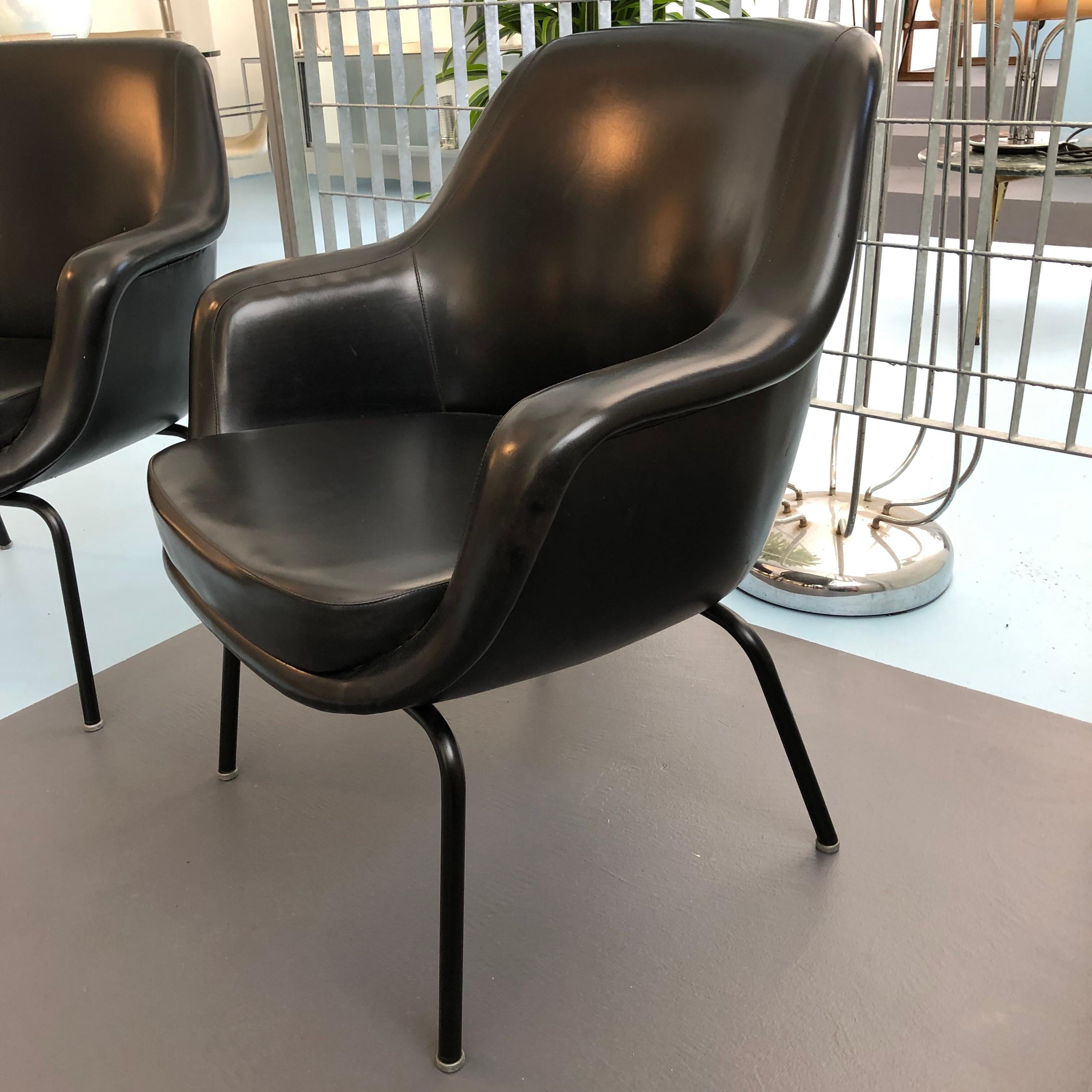 Pair of Olli Mannermaa Armchairs by Cassina, Italy, 1960s In Good Condition For Sale In Catania, IT