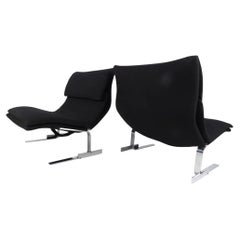 Pair of Onda Wave Lounge Chairs by Giovanni Offredi for Saporiti