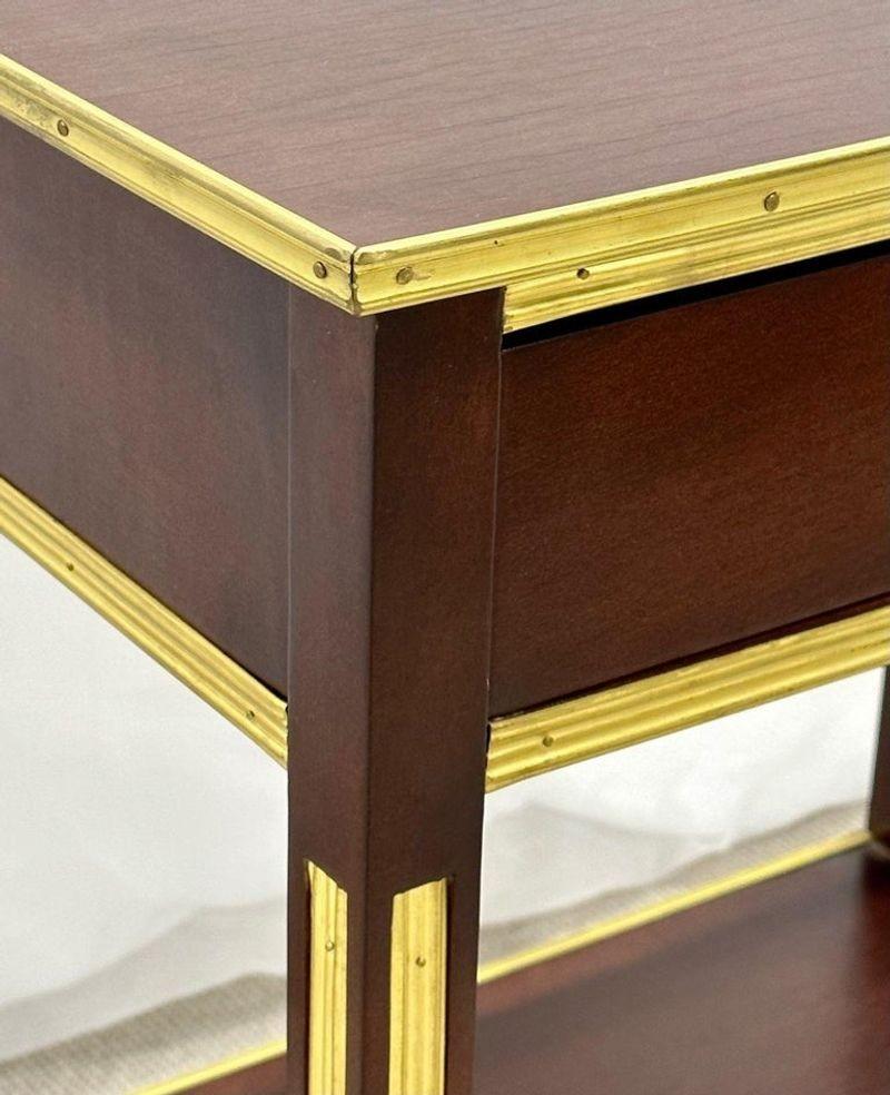Pair of One Drawer Neoclassical Style Bronze-Mounted Mahogany End / Side Tables 9