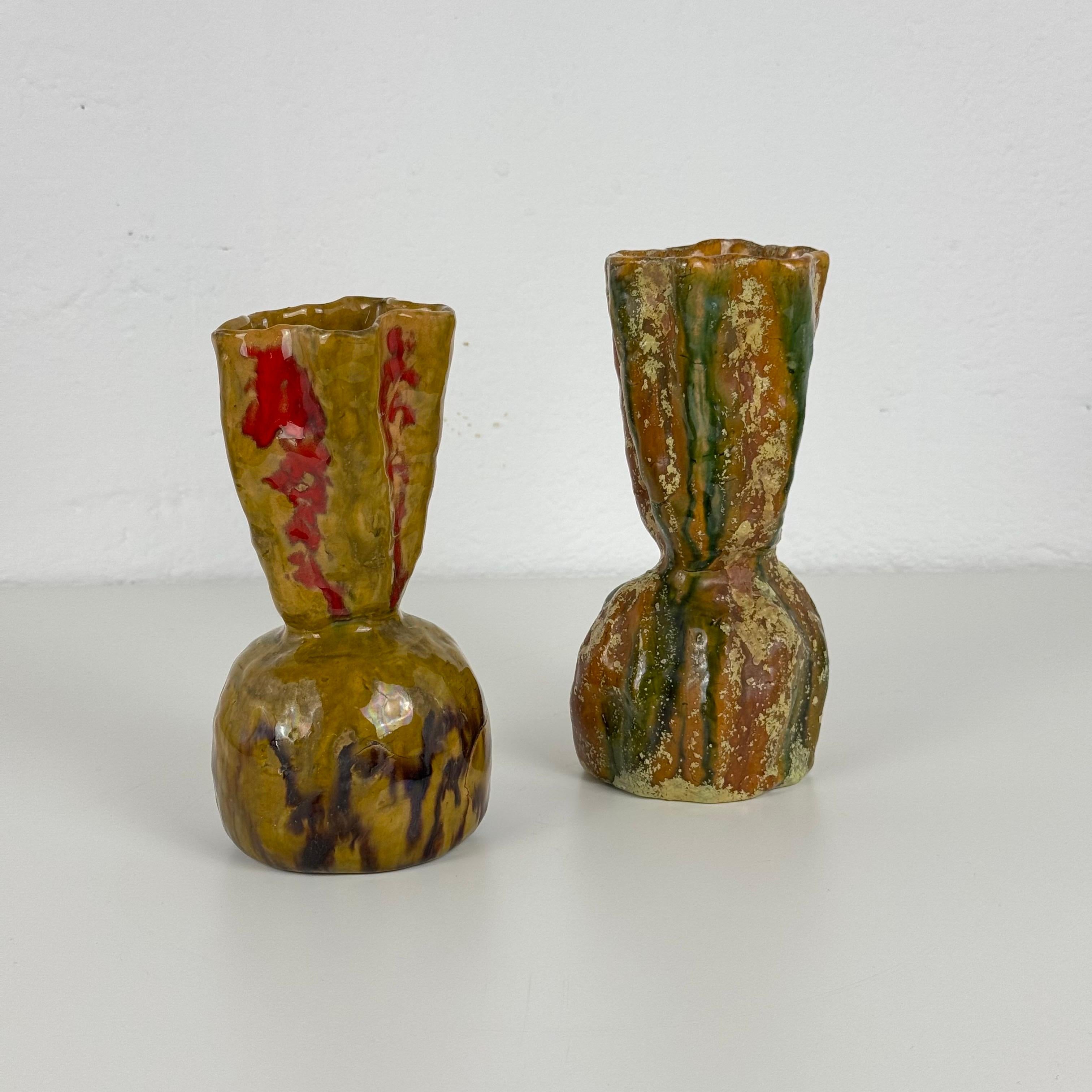 Zwei einzigartige skulpturale Keramikvasen von Pietro Melandri, Faenza, 1960er Jahre (Moderne der Mitte des Jahrhunderts) im Angebot