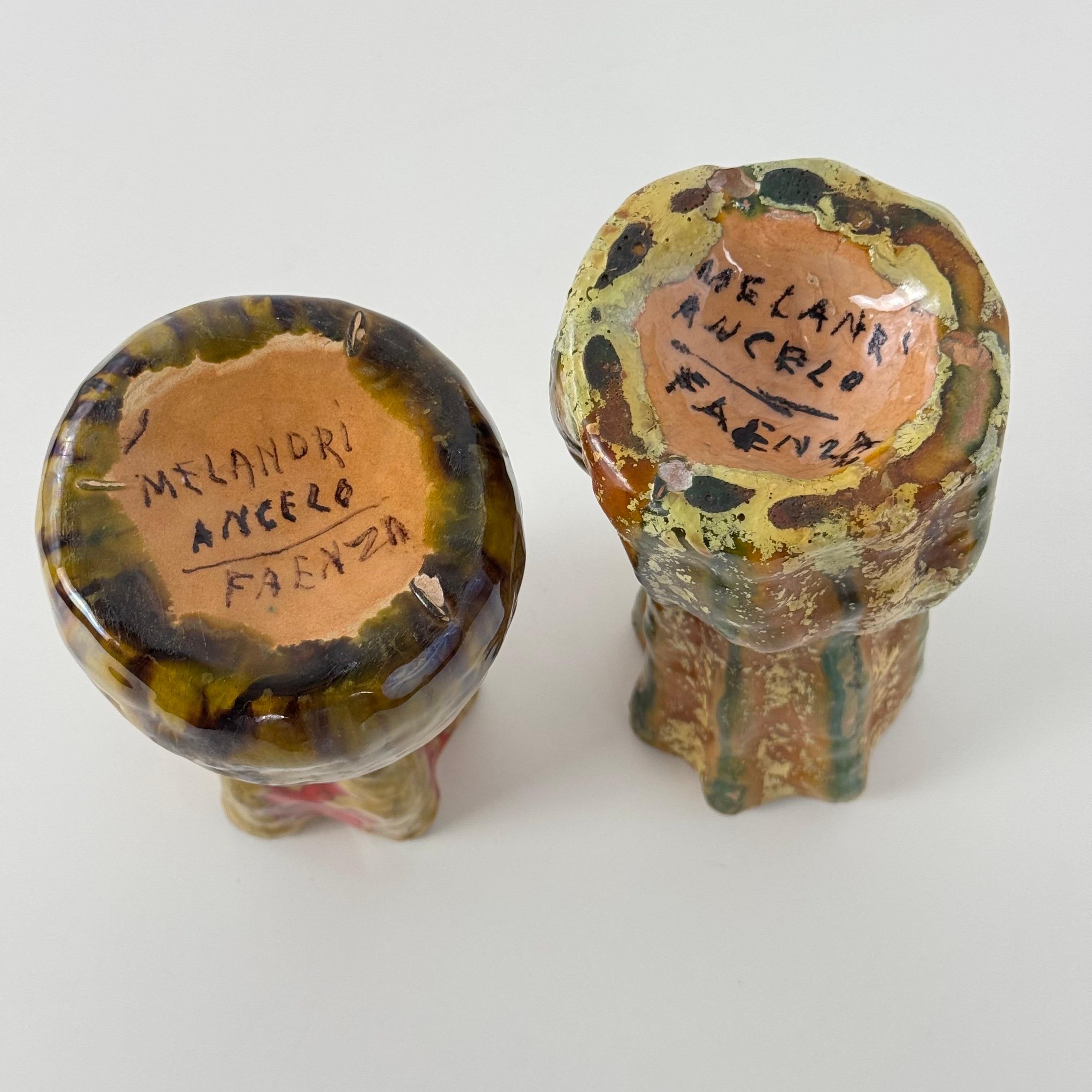 Zwei einzigartige skulpturale Keramikvasen von Pietro Melandri, Faenza, 1960er Jahre (Glasiert) im Angebot