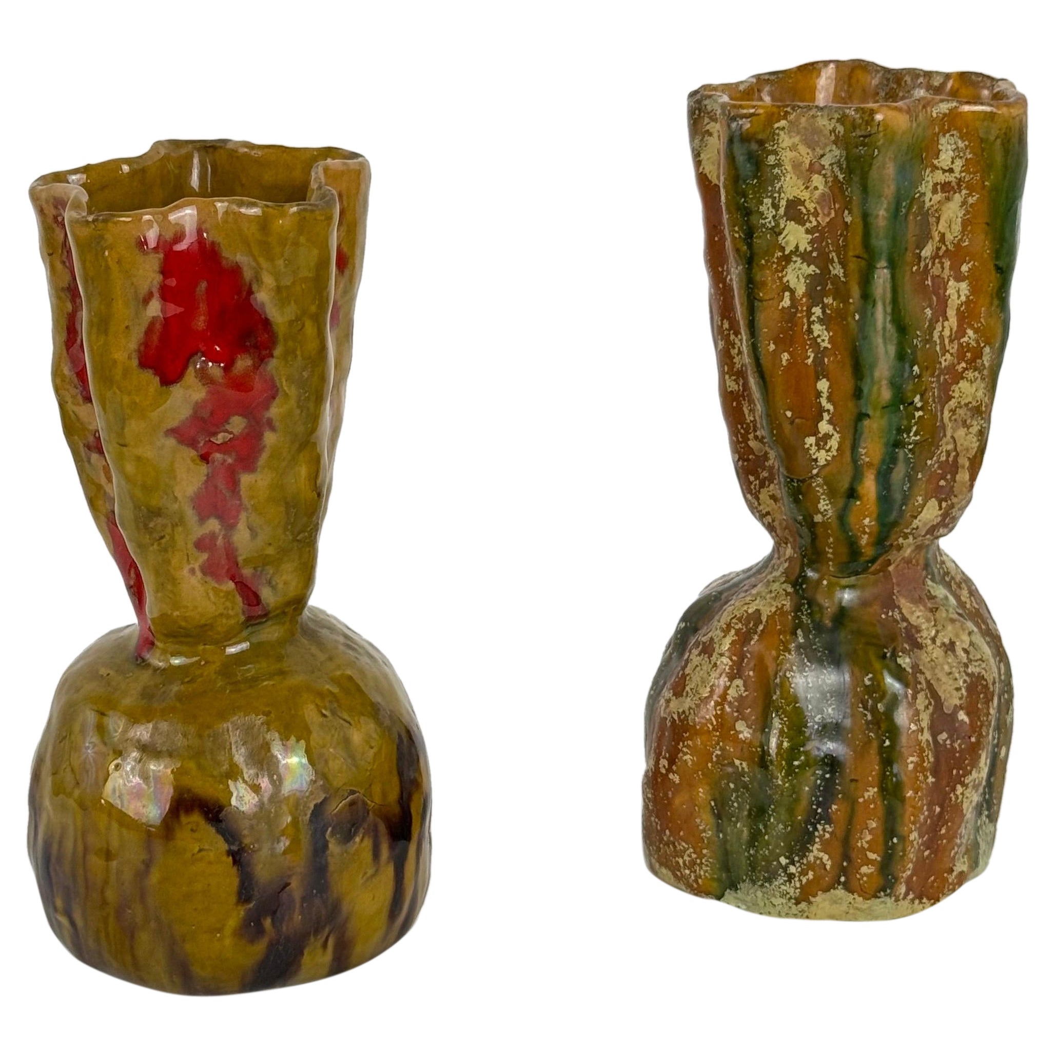 Zwei einzigartige skulpturale Keramikvasen von Pietro Melandri, Faenza, 1960er Jahre im Angebot