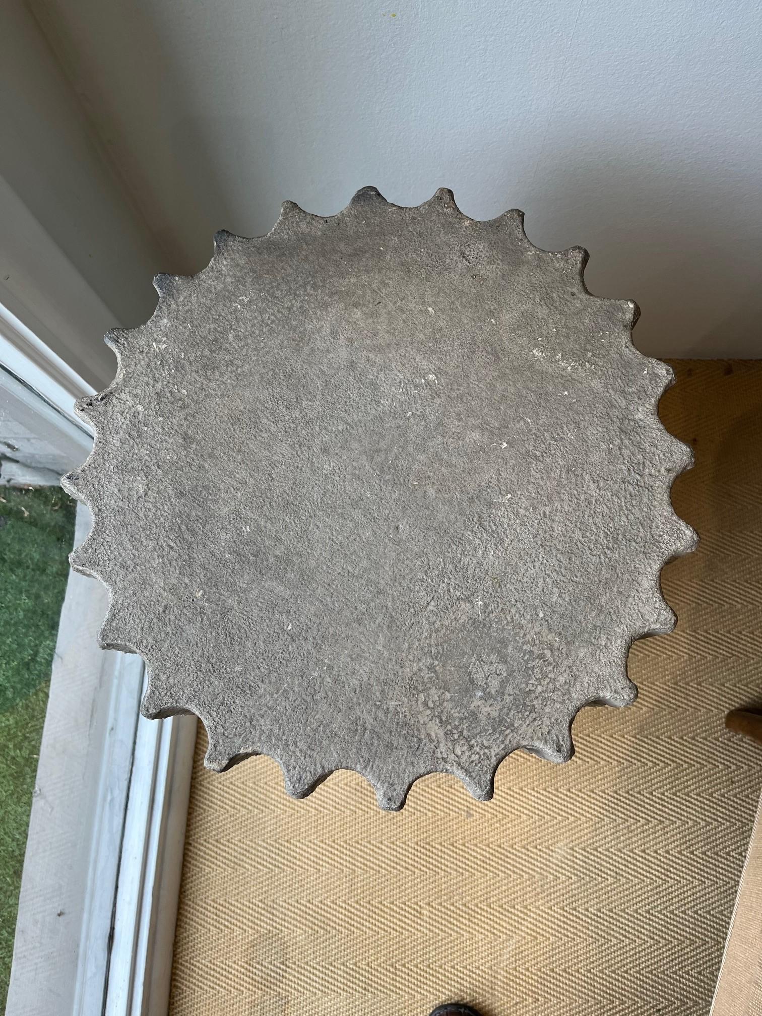 Pair of One of Kind Fluted Stone Column Table Bases or Pedestals In Good Condition In Los Angeles, CA