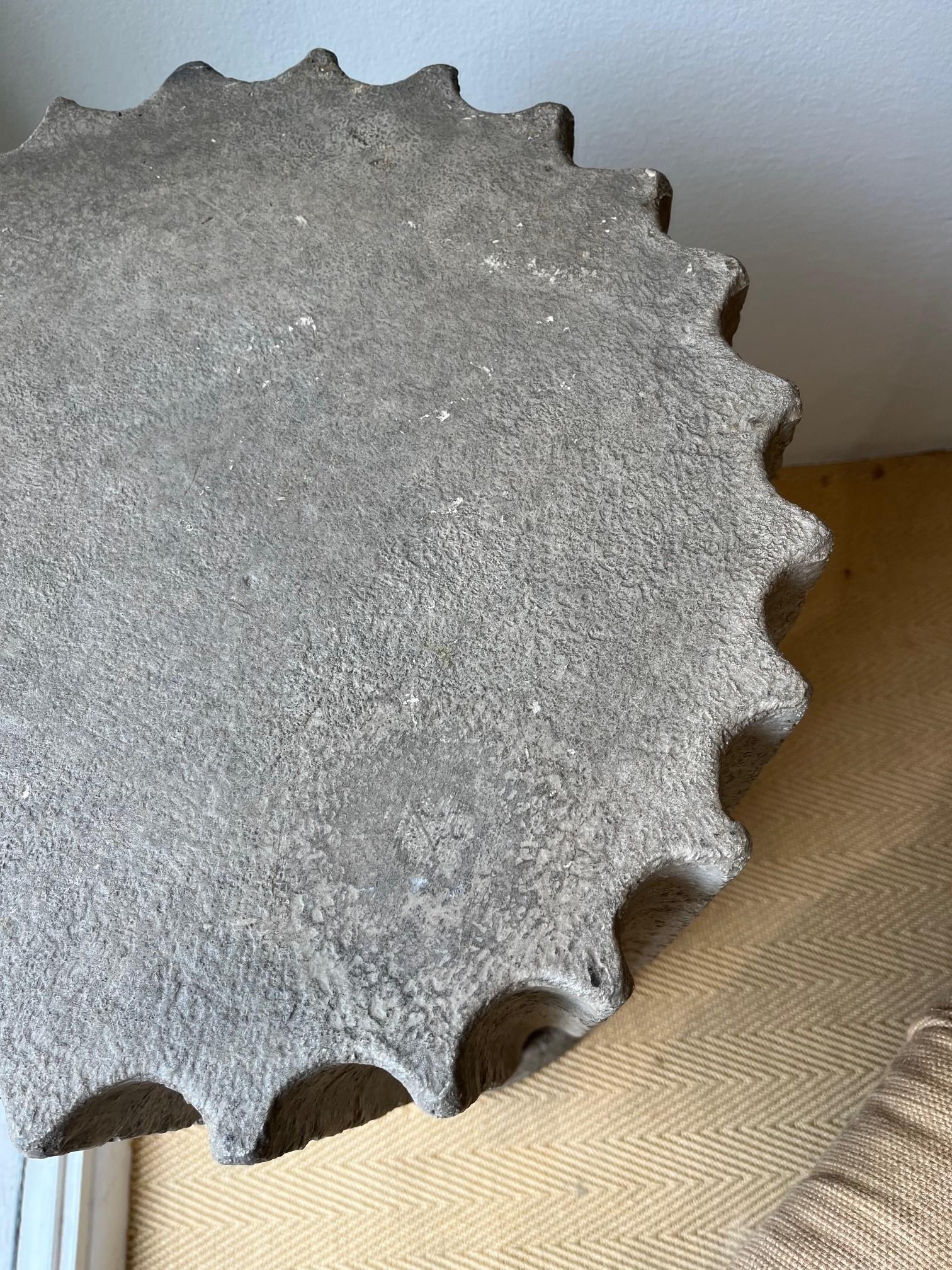 Pair of One of Kind Fluted Stone Column Table Bases or Pedestals 2
