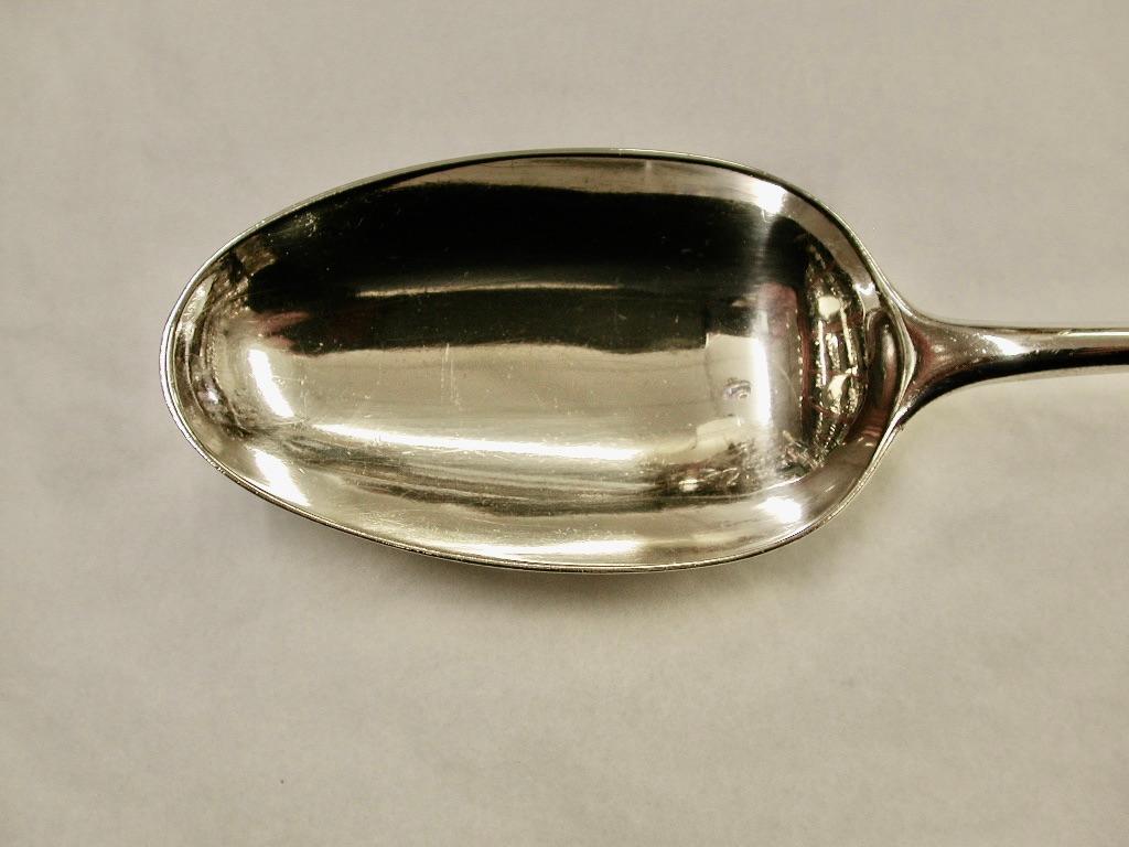 Pair of Onslow  Pattern Geo 111 Silver Stuffing Spoons 1762 William Withers  For Sale 3