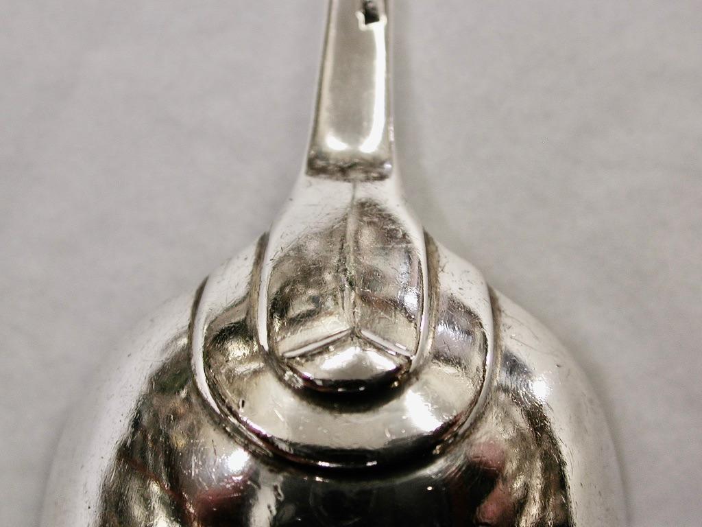 British Pair of Onslow  Pattern Geo 111 Silver Stuffing Spoons 1762 William Withers  For Sale