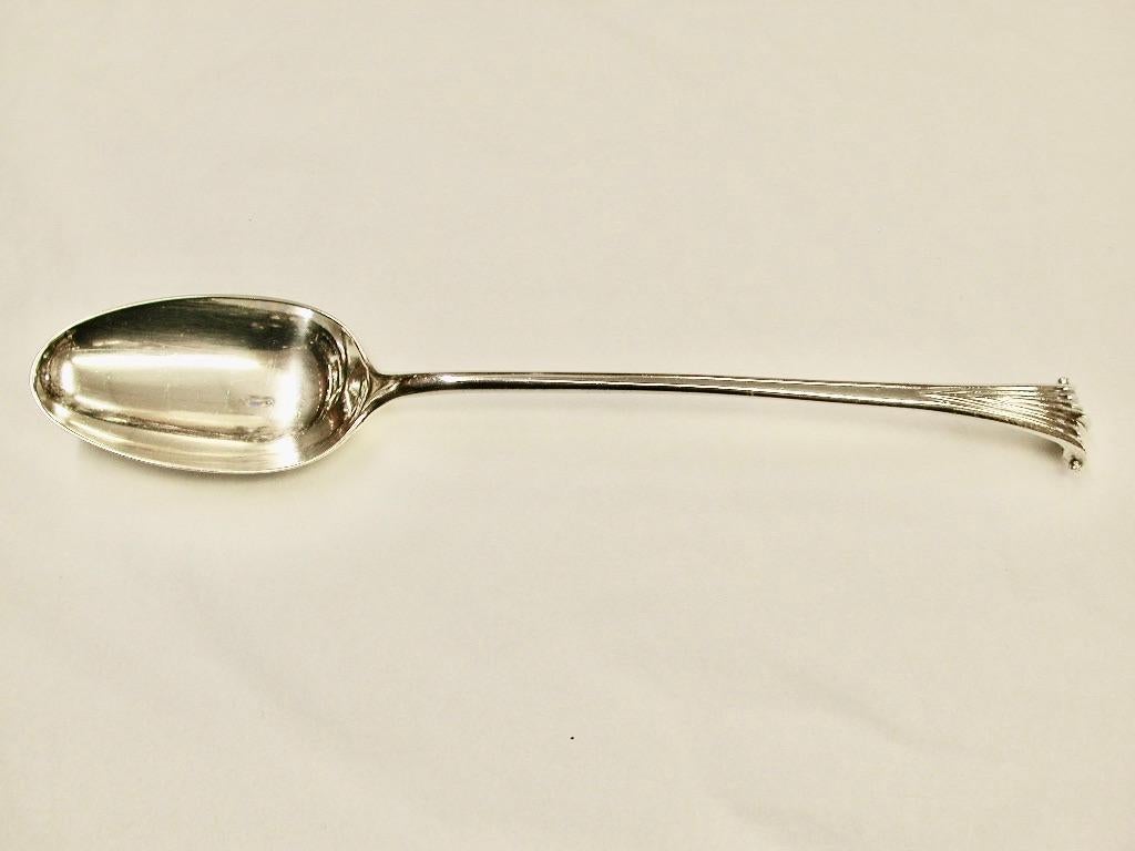 Pair of Onslow  Pattern Geo 111 Silver Stuffing Spoons 1762 William Withers  For Sale 1
