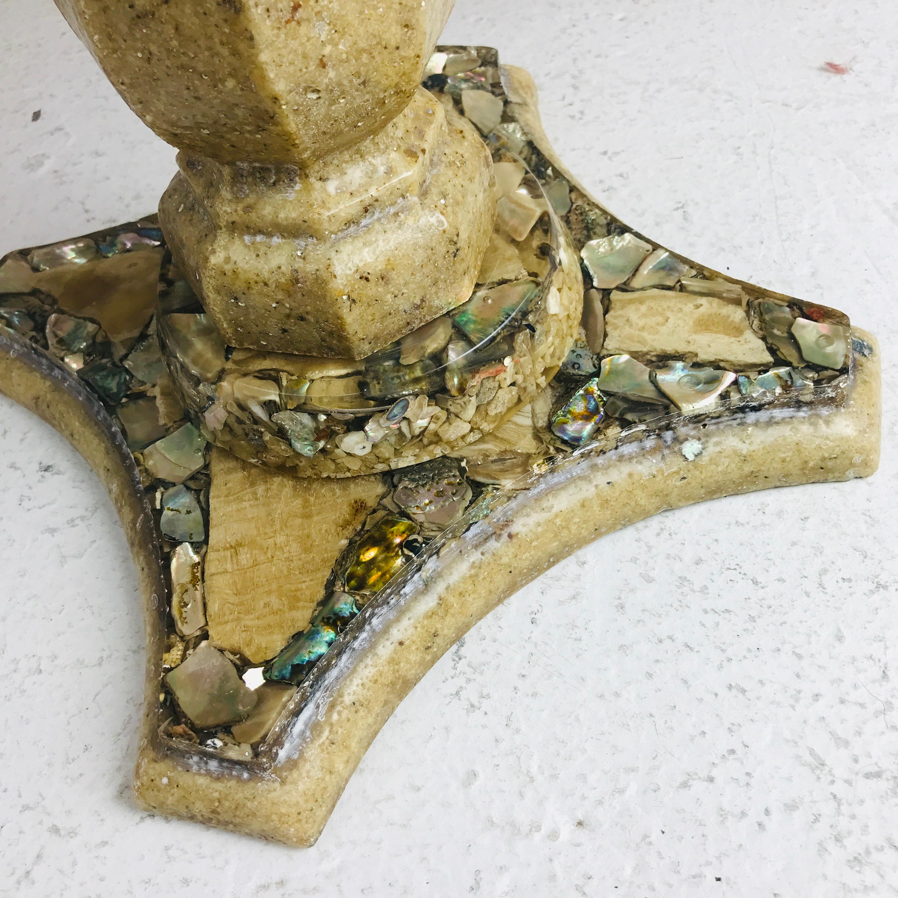 Mid-20th Century Pair of Onyx Abalone Shell Gold Glitter Cocktail Tables by Arturo Pani