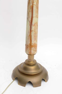 Pair of Onyx and Bronze Table Lamps