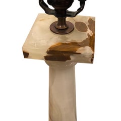Pair of Onyx Column Lamps