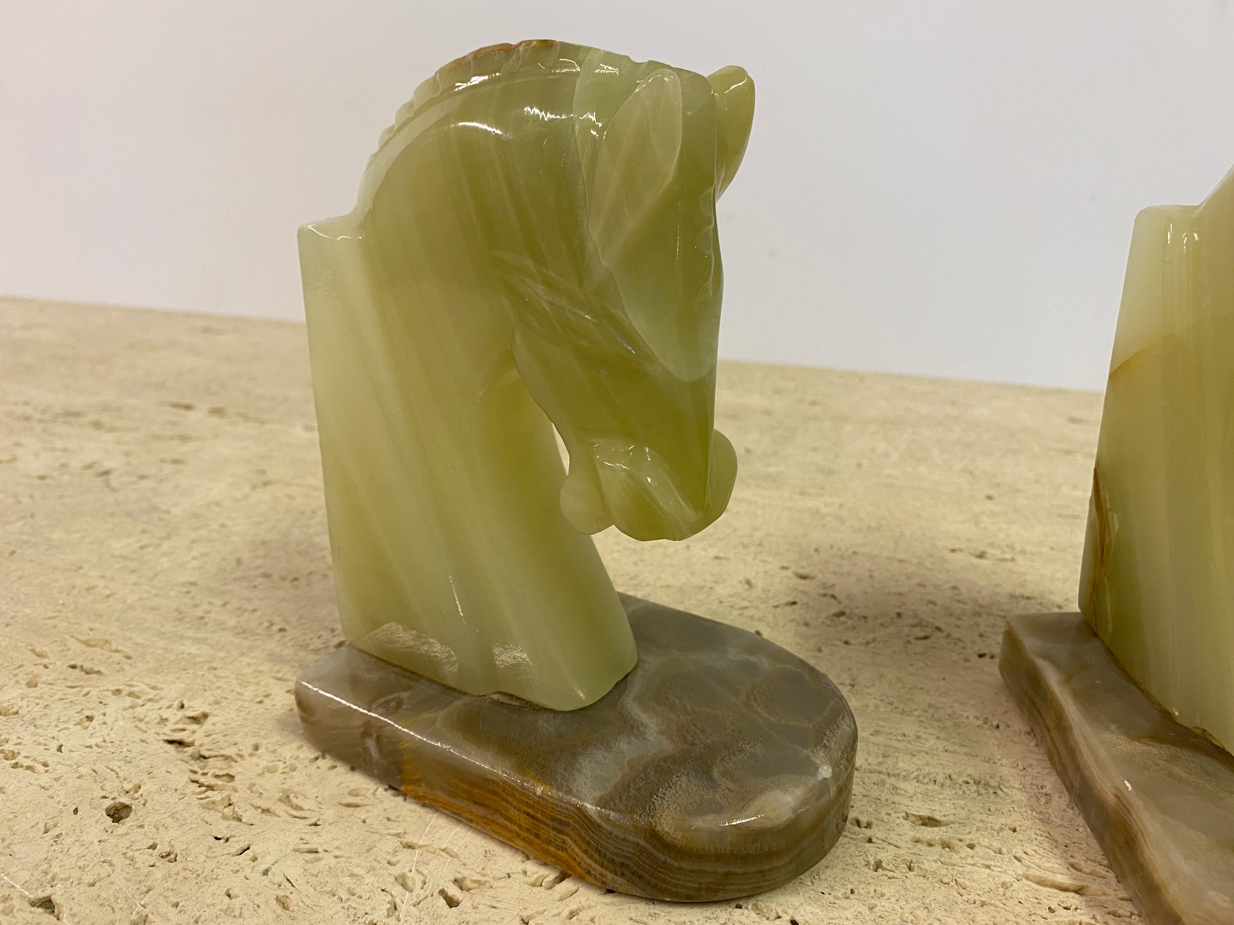 Pair of Onyx Horse Head Bookends 4