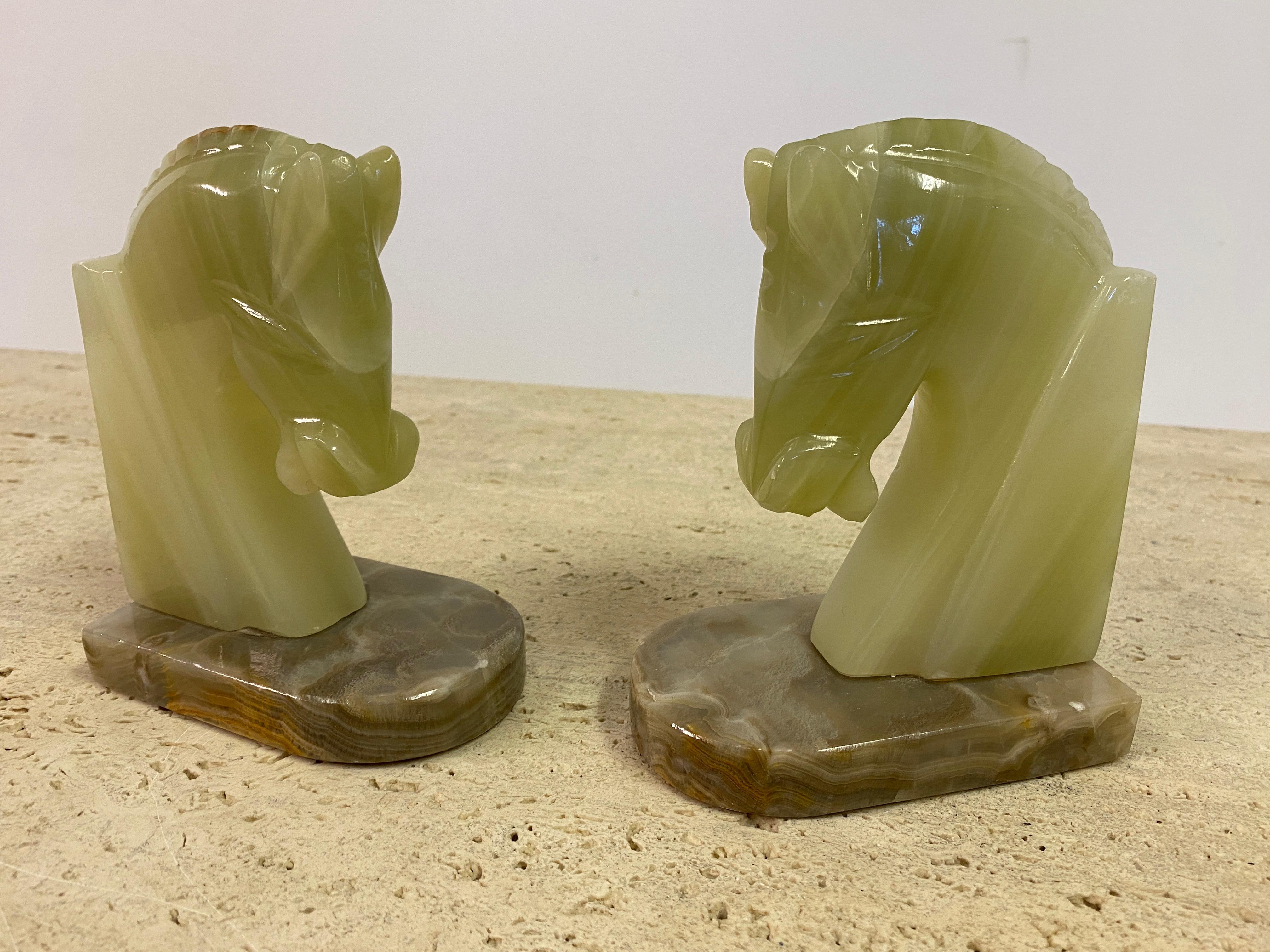 Pair of Onyx Horse Head Bookends 5