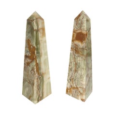 Pair of Onyx Marble Obelisks