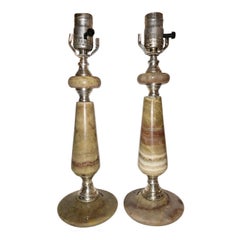 Pair of Onyx Table Lamps