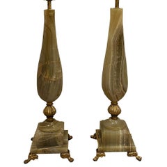 Pair of Onyx Table Lamps