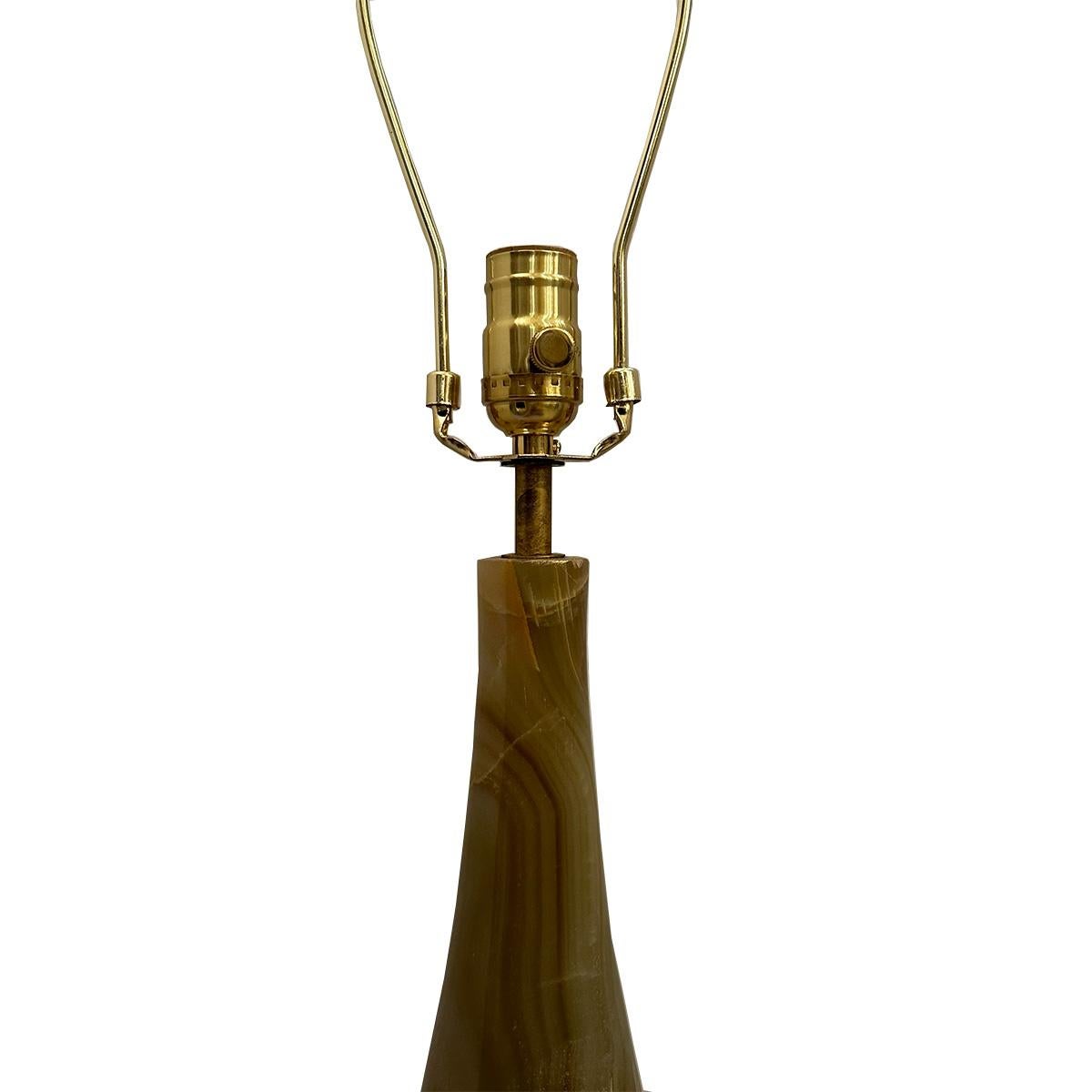 italien Paire de lampes de table en onyx en vente