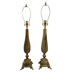 Pair of Onyx Table Lamps