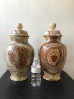 Pair of Onyx Urns