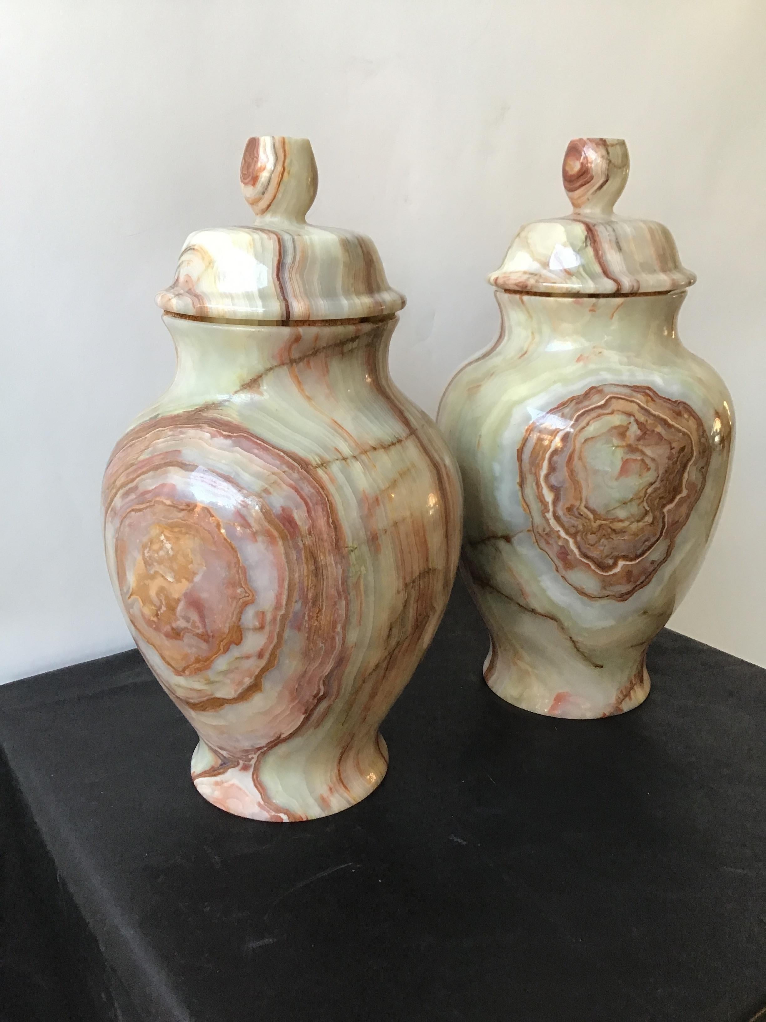 Pair of Onyx Urns 2