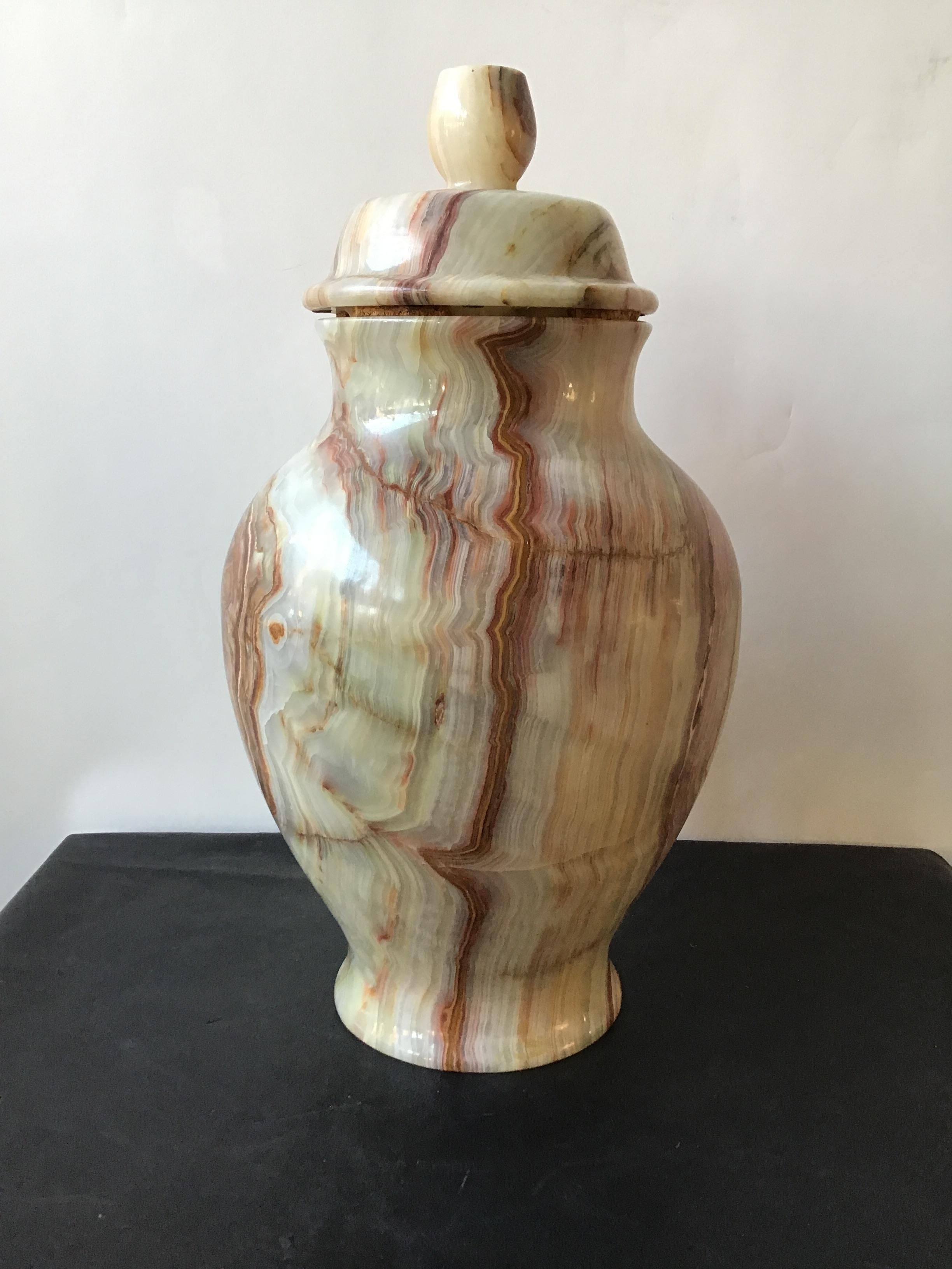 Pair of Onyx Urns 3