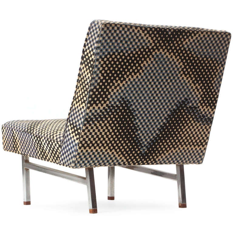 Mid-Century Modern Pair of Op-Art Lounge Chairs