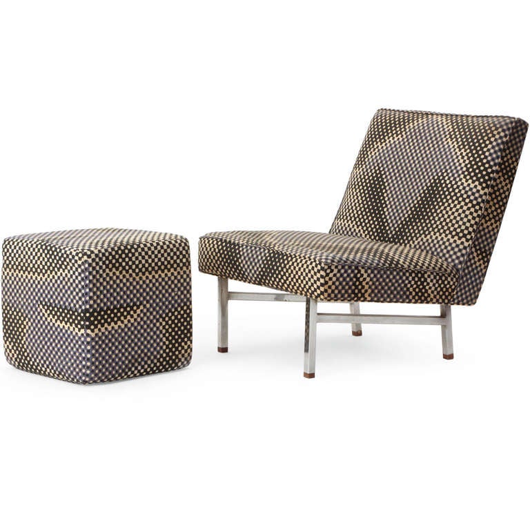 Mid-20th Century Pair of Op-Art Lounge Chairs