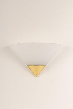 Pair of Opal Glass Sconces Designed by Limburg, Germany